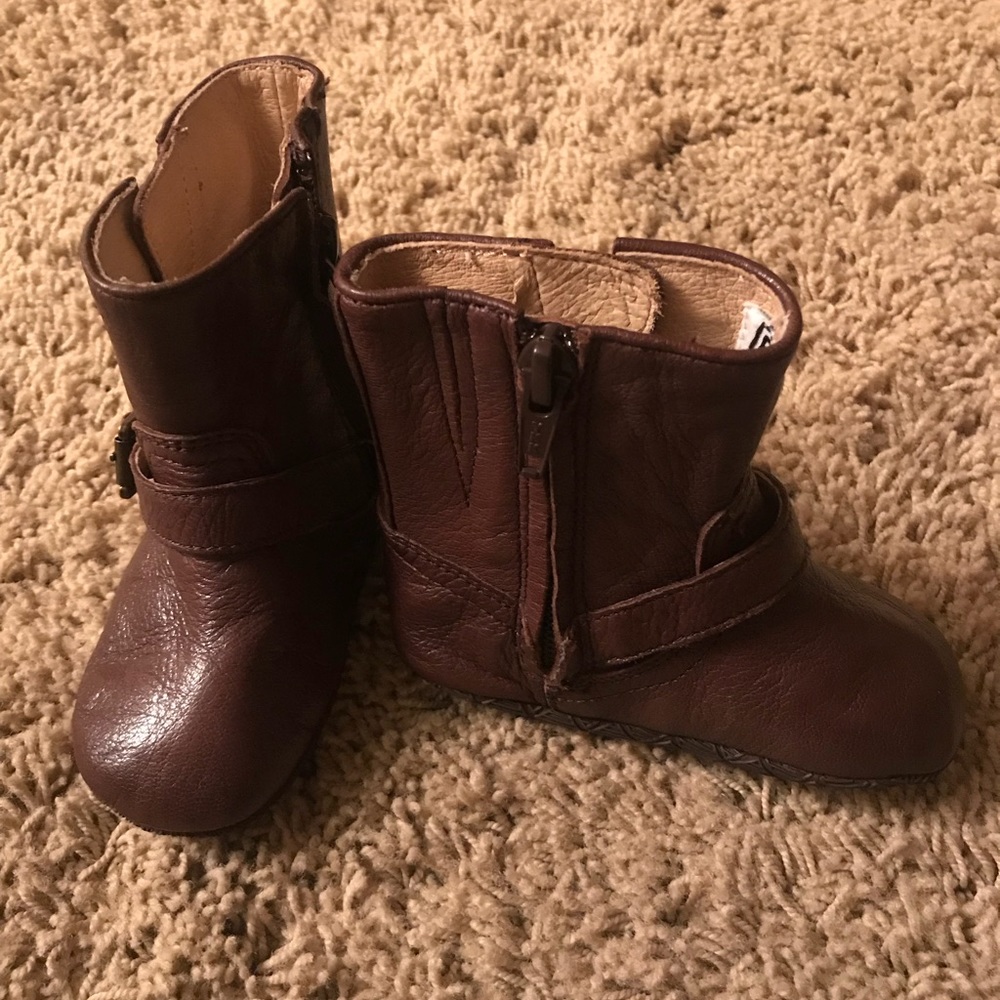 Infant Frye boots chocolate brown.
